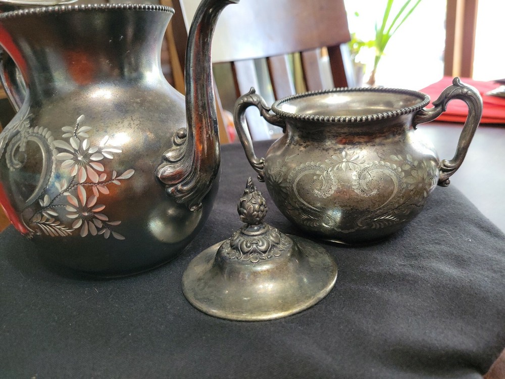 Vintage Victor Silver Co. Tea Set (as is)