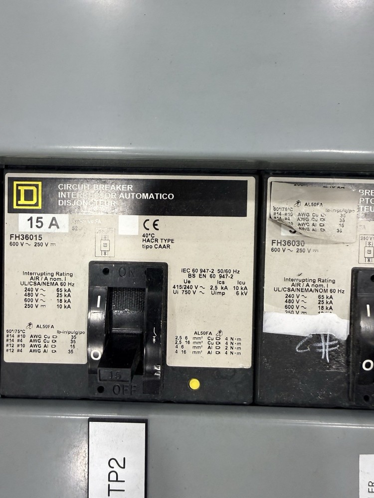 Square D I-Line Panelboard 400A 480V 3PH w/ Main Breaker + Multiple Breakers