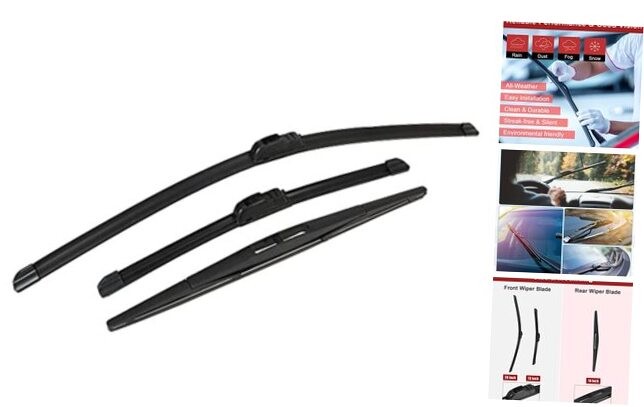 28" 13" 14" Front Rear Windshield Wiper Blade Replacement Set Quality Fit