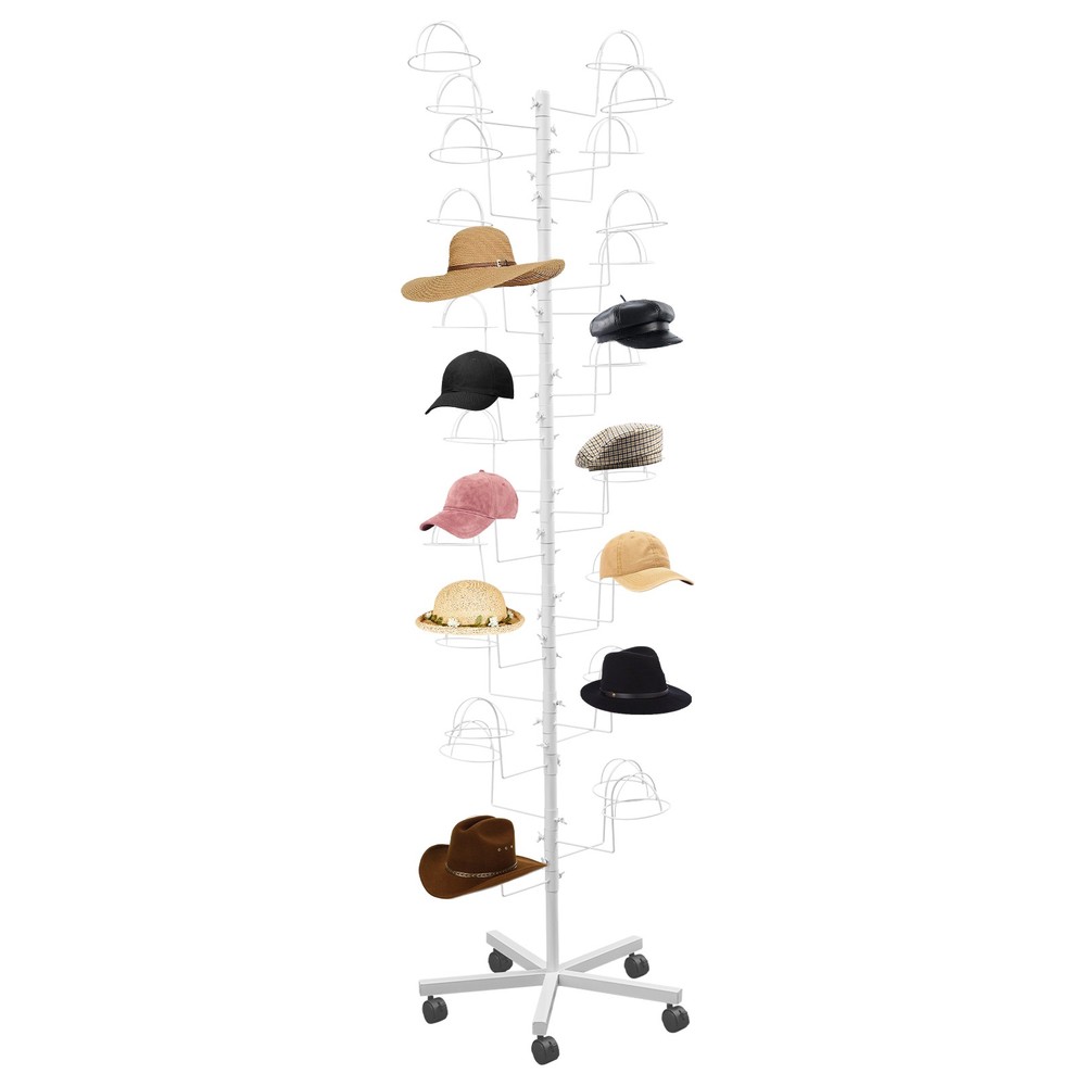 Mobile Hat Rack With 30 Hooks, Durable Freestanding Display Stand
