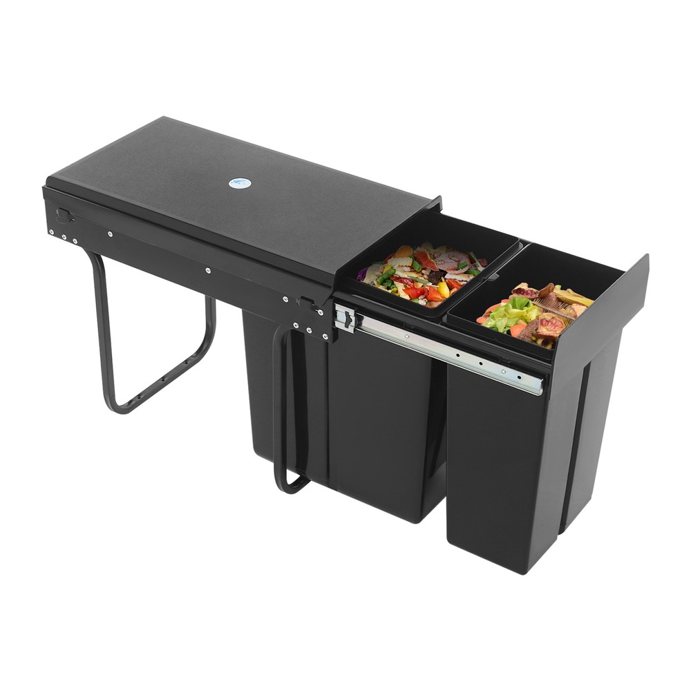 Pull Out Under Cabinet Trash Can 10L + 20L Kitchen Cabinet Garbage Can