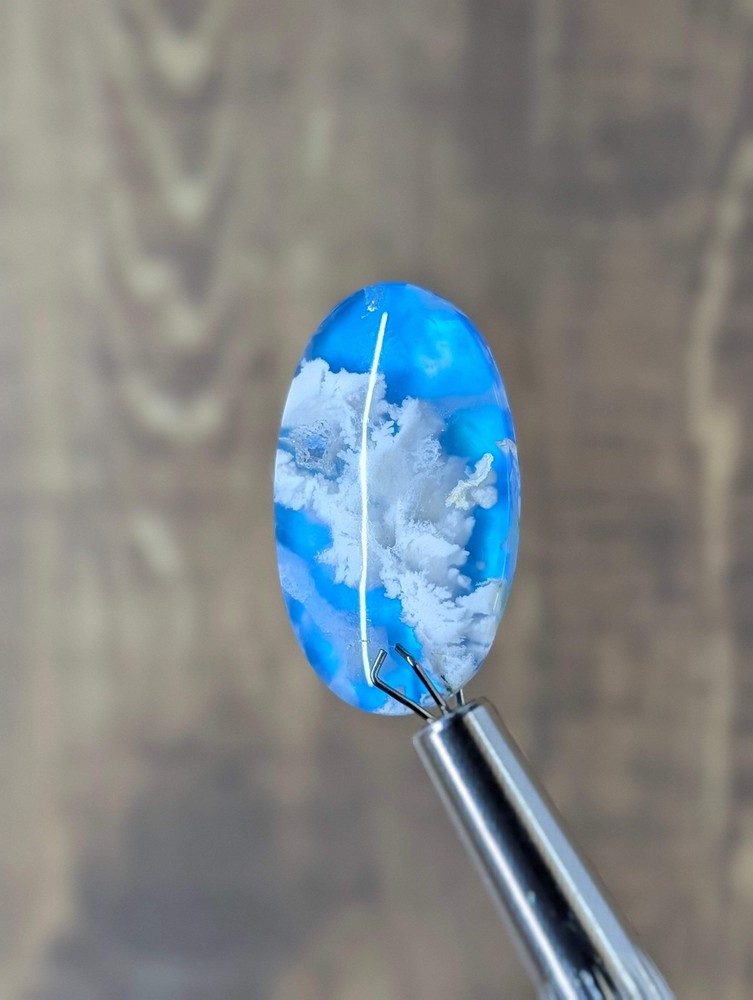 Blue Plume Aurora Doublet Cabochon