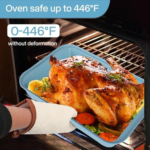 Baking Pans Set Non Stick, Bakeware Sets Stackable, Oven Safe, 6 Piece Set Blue