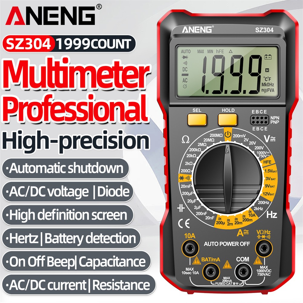 2 Pack Digital Multimeter AC DC Voltmeter Ammeter Ohmmeter Volt Tester Meter US