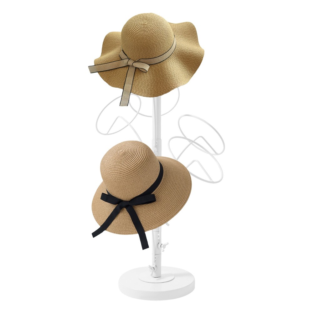 Modern Hat Stand 6 Hooks Hat Storage Display Holder Adjustable Height Hat Rack