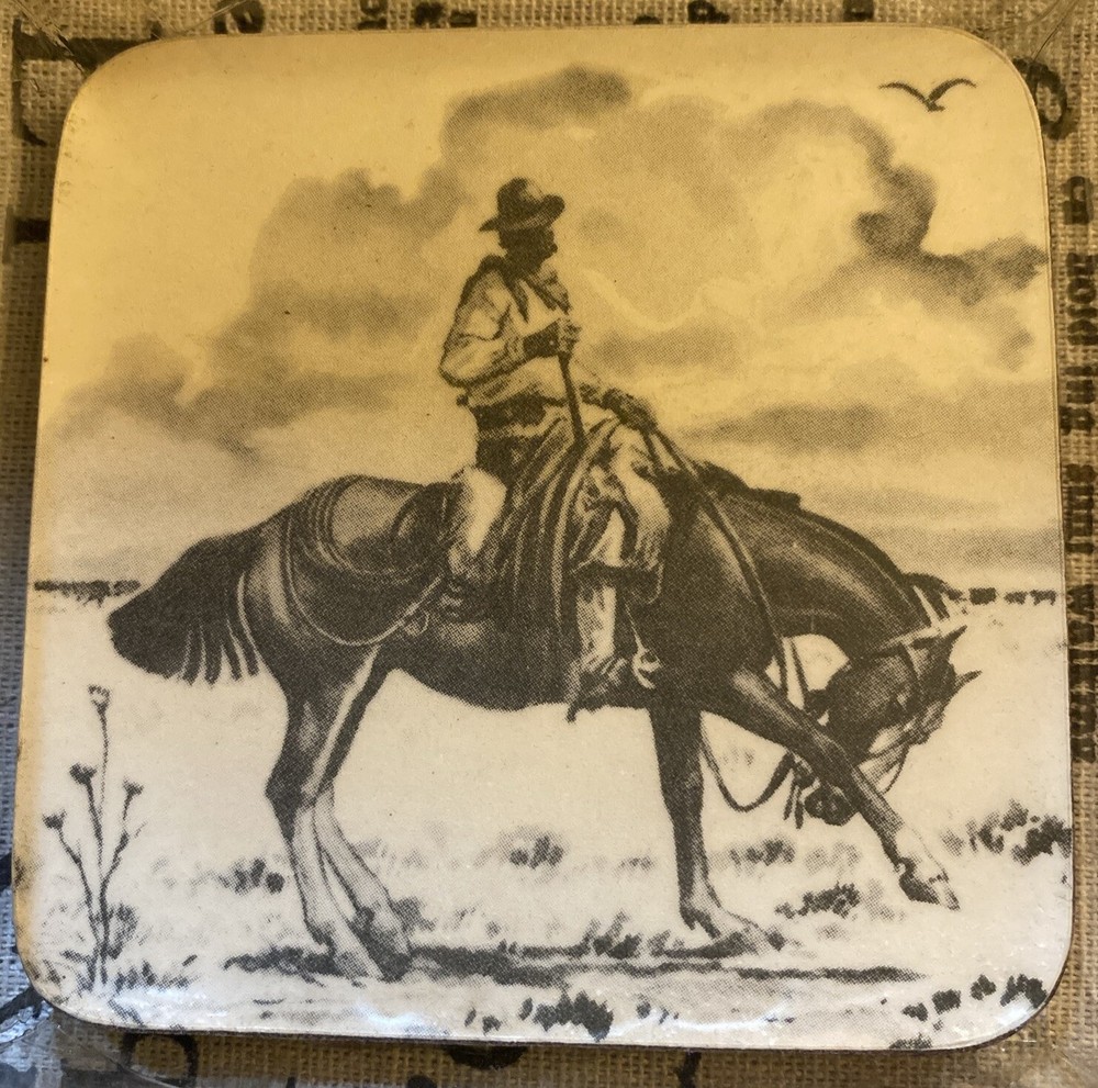 Match & Plus Products (5) Five Western Coasters 3.5” X 3.5”