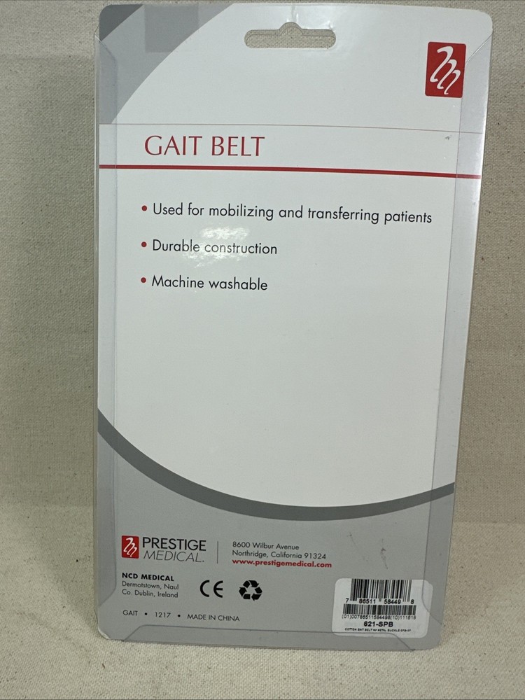 Gait Belt with Metal Buckle Stripe Pattern