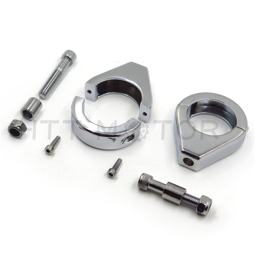 Turn Signal Indicator Relocation Fork Clamp Kit For Harley Softail 41Mm Chrome