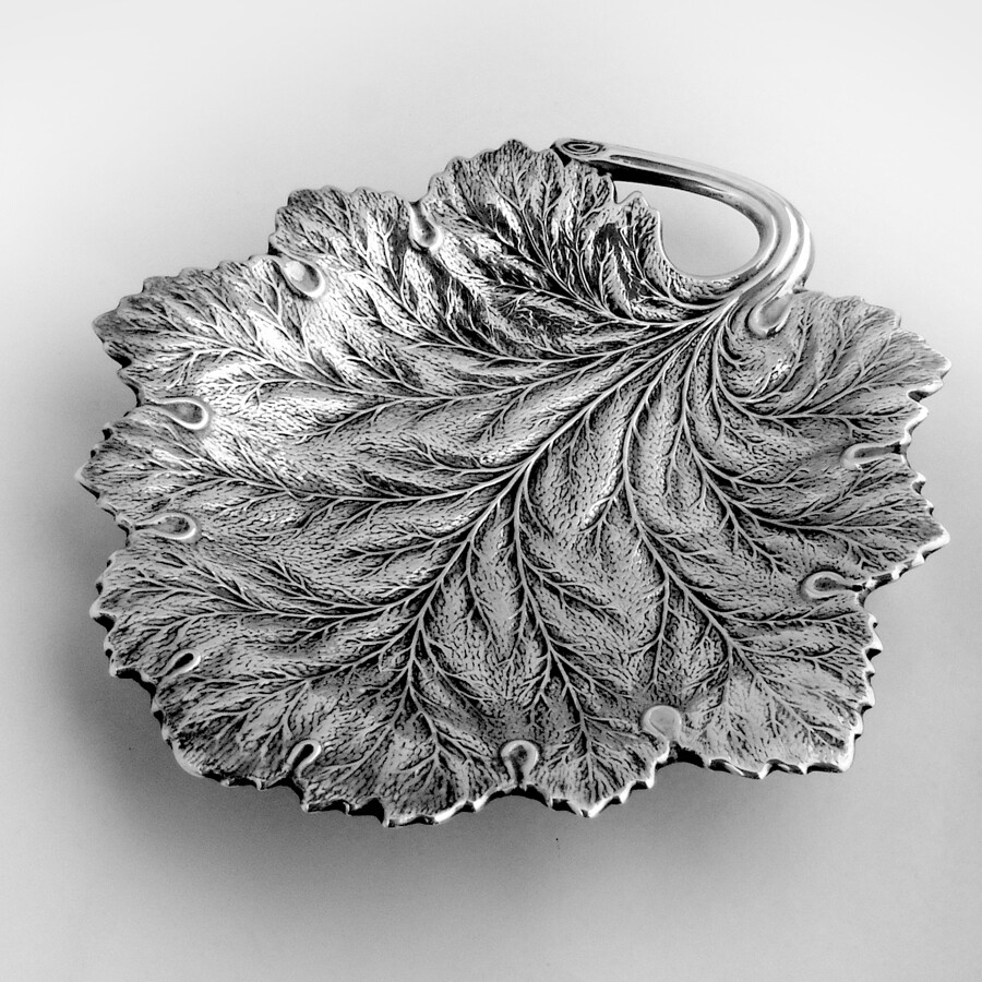 Grape Leaf Form Serving Dish Tray X937 Reed Barton Sterling Silver 1939