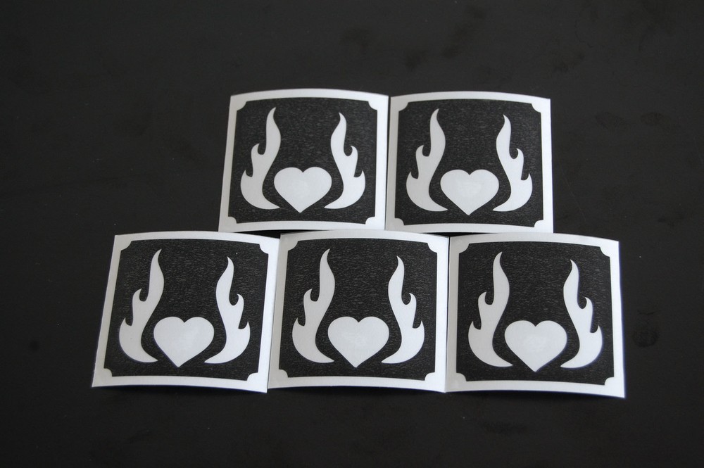 Flame Heart Make Up Stencil- 5 Pack
