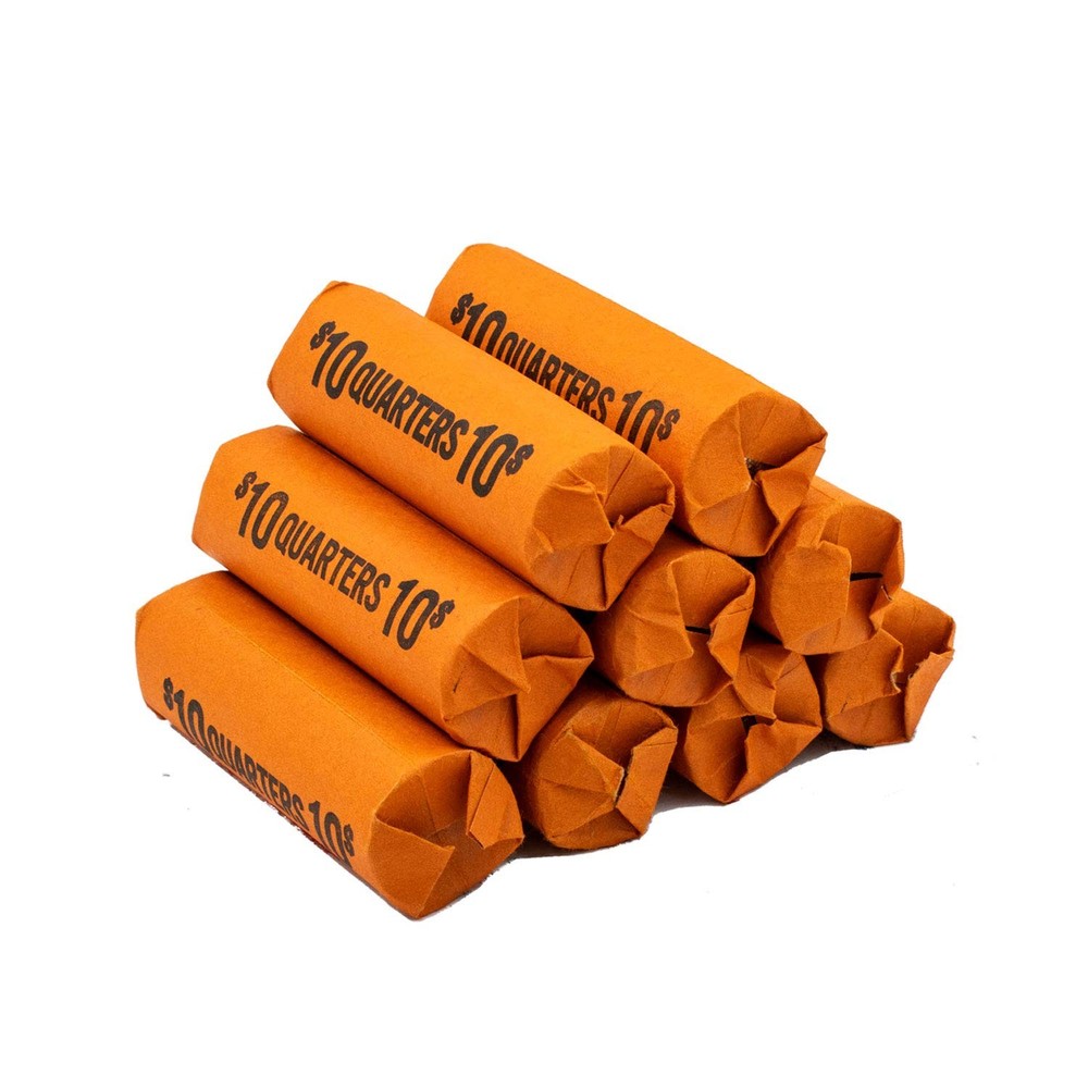 Quarter Flat Coin Wrappers, Solid Bundle of 100