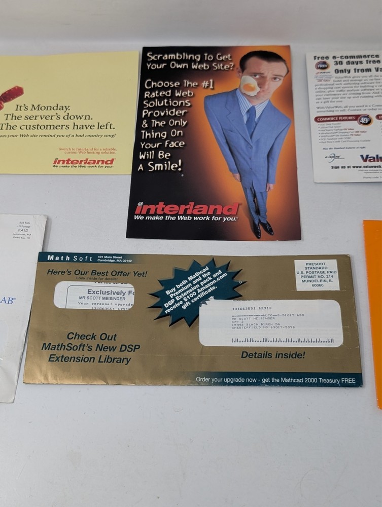 Matlab Mathsoft Earthlink Interland PC Computer Internet Advertising Ads Y2K VTG