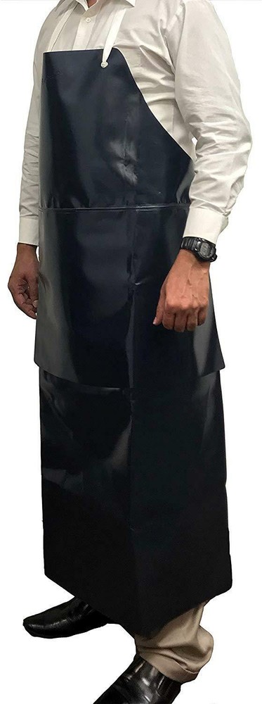 Premium Heavy Duty PVC Double Layer Apron, Black (Pack of 1)