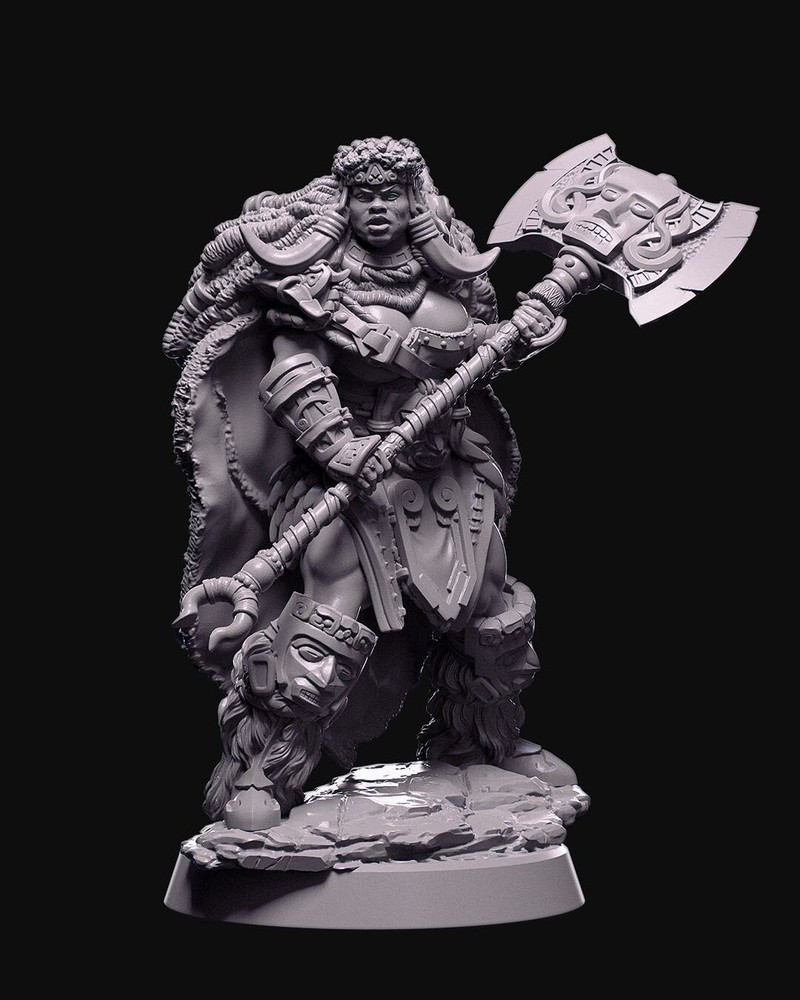 D&D Ghes Stonefist Barbarian Mini 32mm Scale