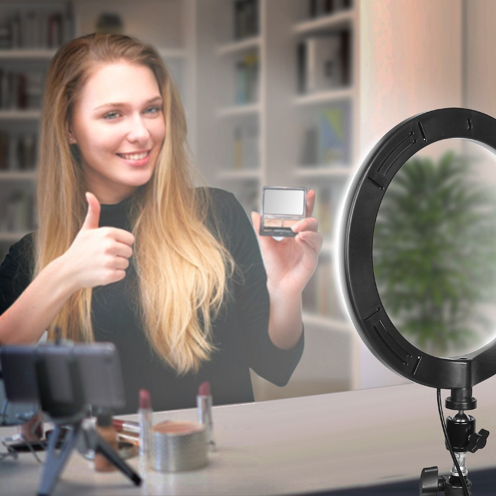 120LEd Ring Light 10 inch with Stand Phone Holder Kit Dimmable for Live Stream