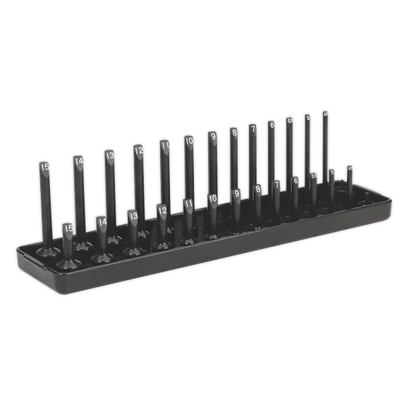 Sealey Premier Tools SH1414 1/4" Drive Socket Holder Rail 4-15mm