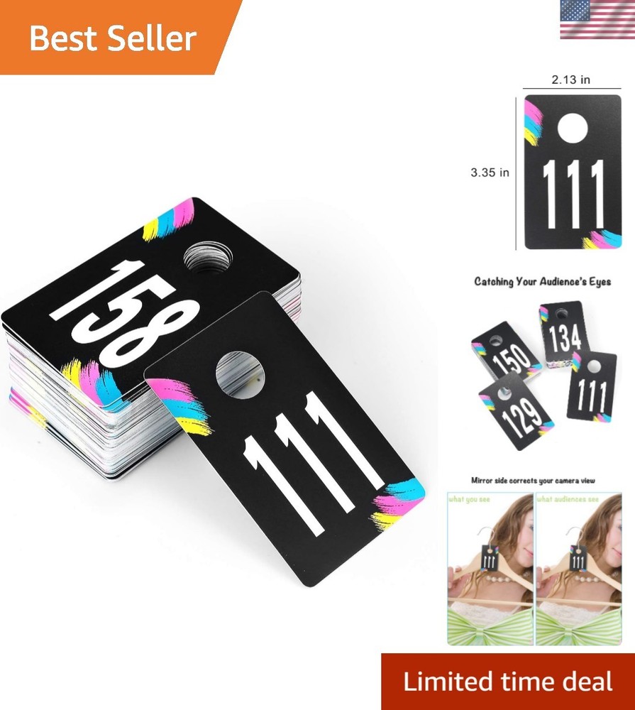 Live Sale Plastic Number Tags, Normal and Reverse Mirror Image Coat Room Chec...