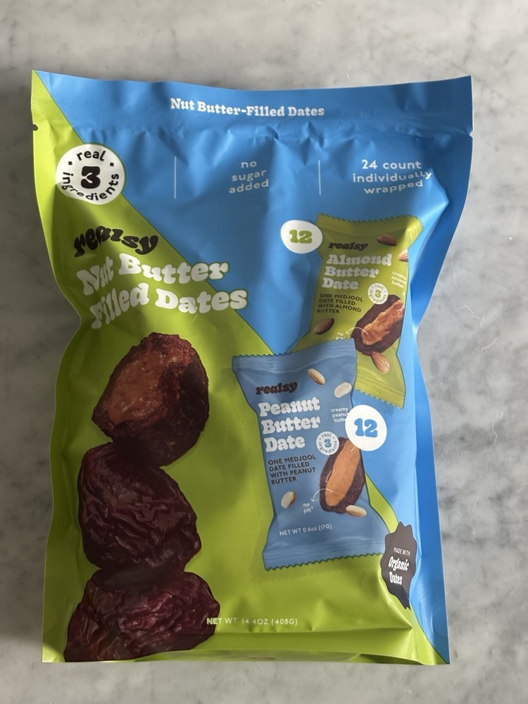 NEW Realsy Nut Butter Filled Dates, 14.4 oz SEALED