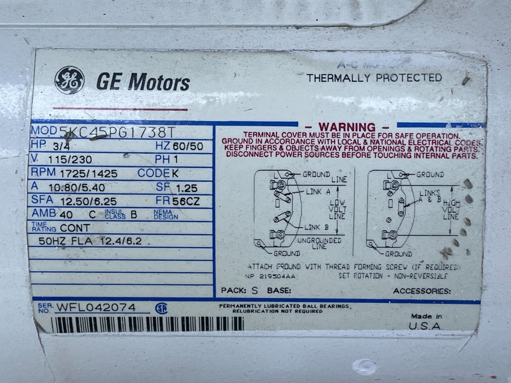 EDWARDS E2M18 Vacuum PUMP w/ Dual Volt Motor 110-208 1 Phase