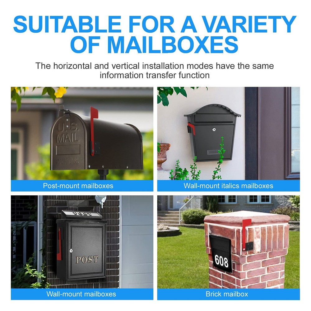 Ozland Professional Mailbox Flag, Galvanized Steel Post-mount Flag