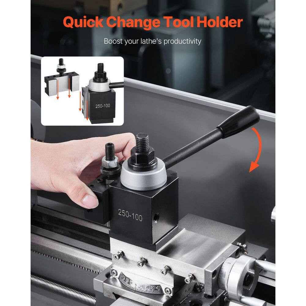 Quick Change Tool Post Set, 8Pcs, Includes Lathe Tool Holders 12 In. Metal Wedge