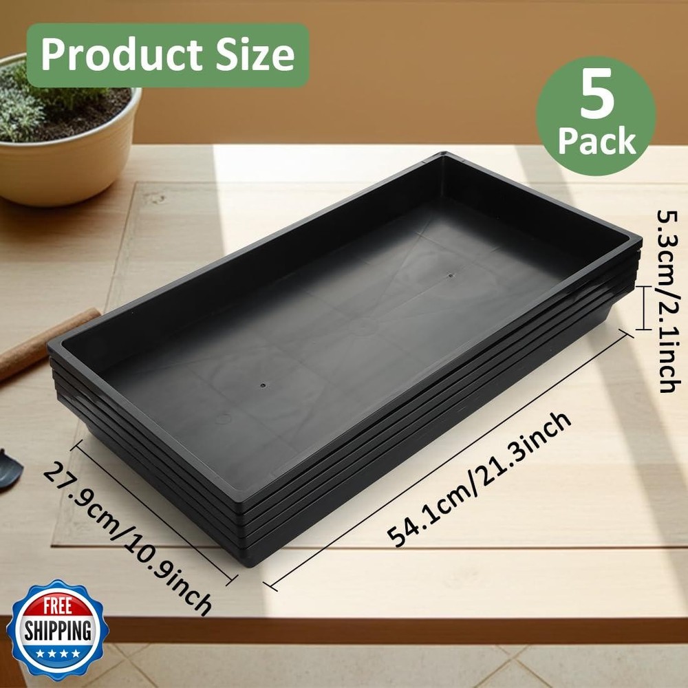 RooTrimmer 1020 Nursery Pot Trays 5 Pack, Plastic Flat Seed Start