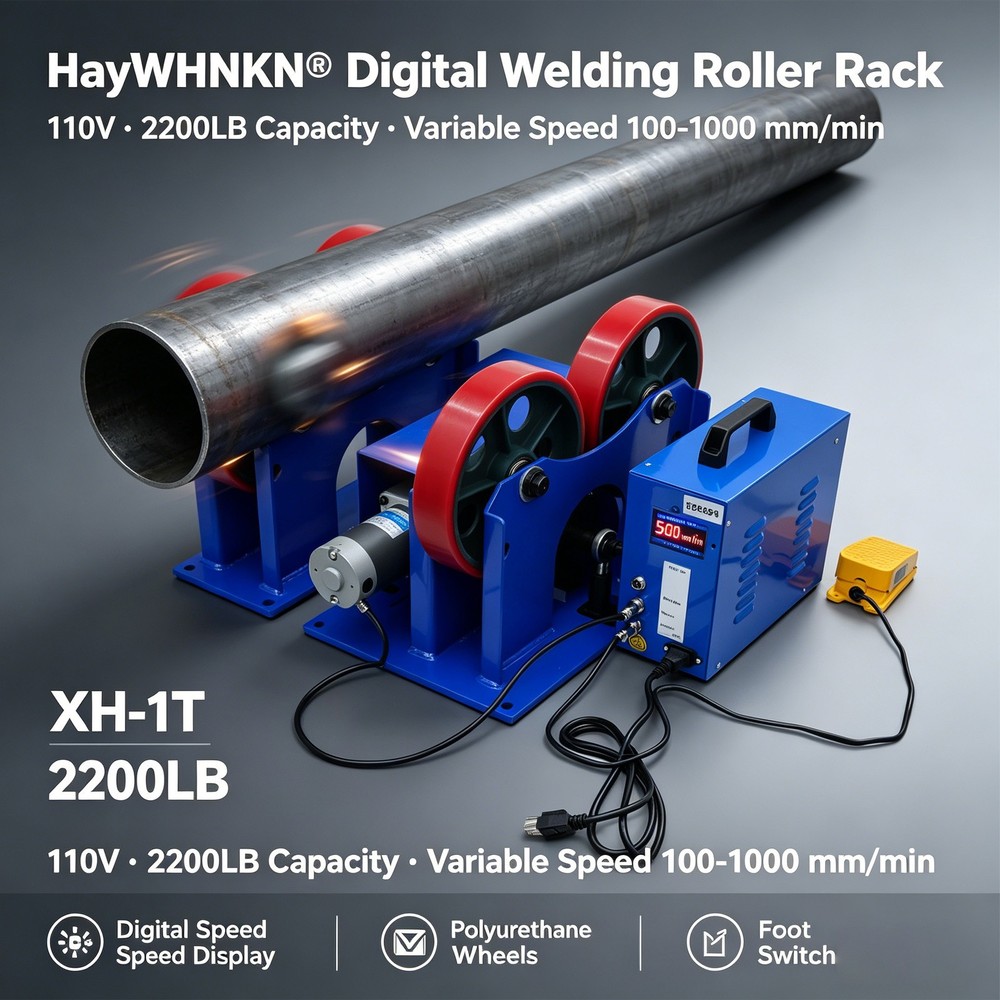 1T Welding Turning Rolls Digital Speed Display Linked Control Roller Rack Stand
