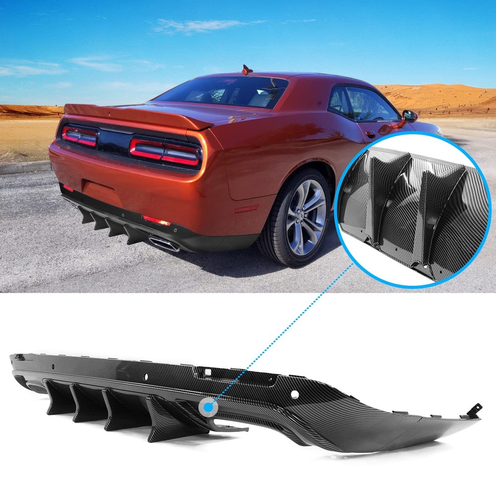 Rear Diffuser 2015-2023 Challenger Matte Black PP 4PC Set