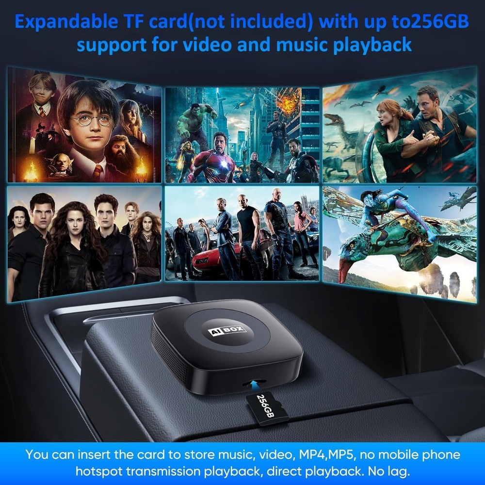Wireless Auto Supports Carplay Adapter Video Entertainment for iPhone & Android