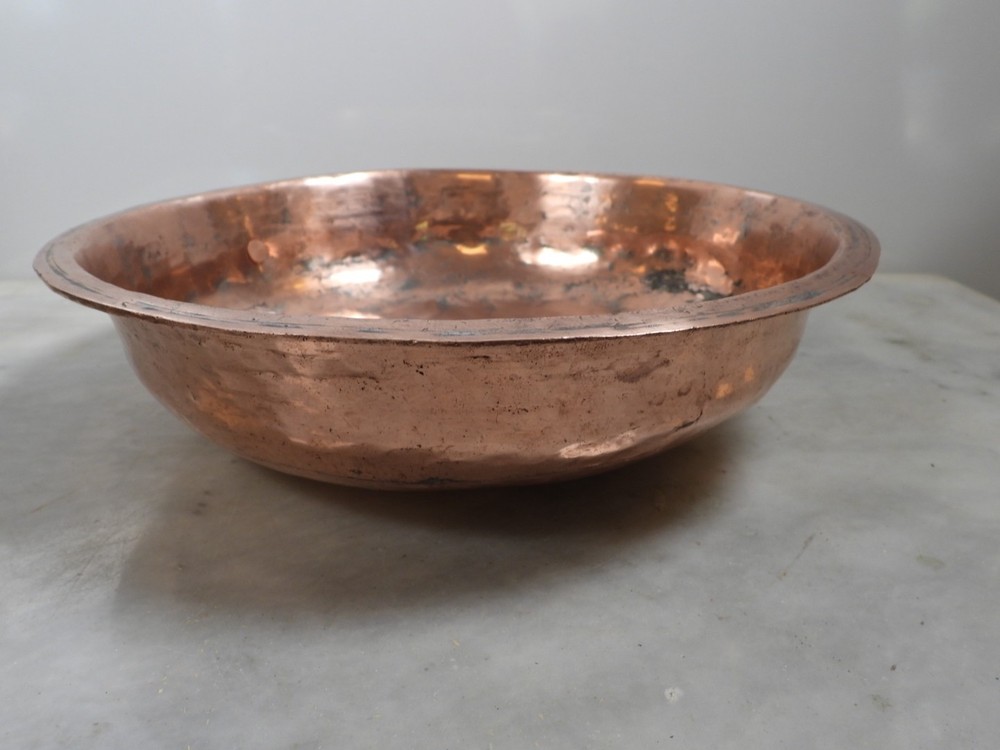 Vintage Handmade Copper Shallow Bowl
