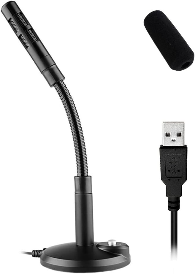 USB Microphone for Computer, Plug & Play Desktop Mic for Recording, Gaming