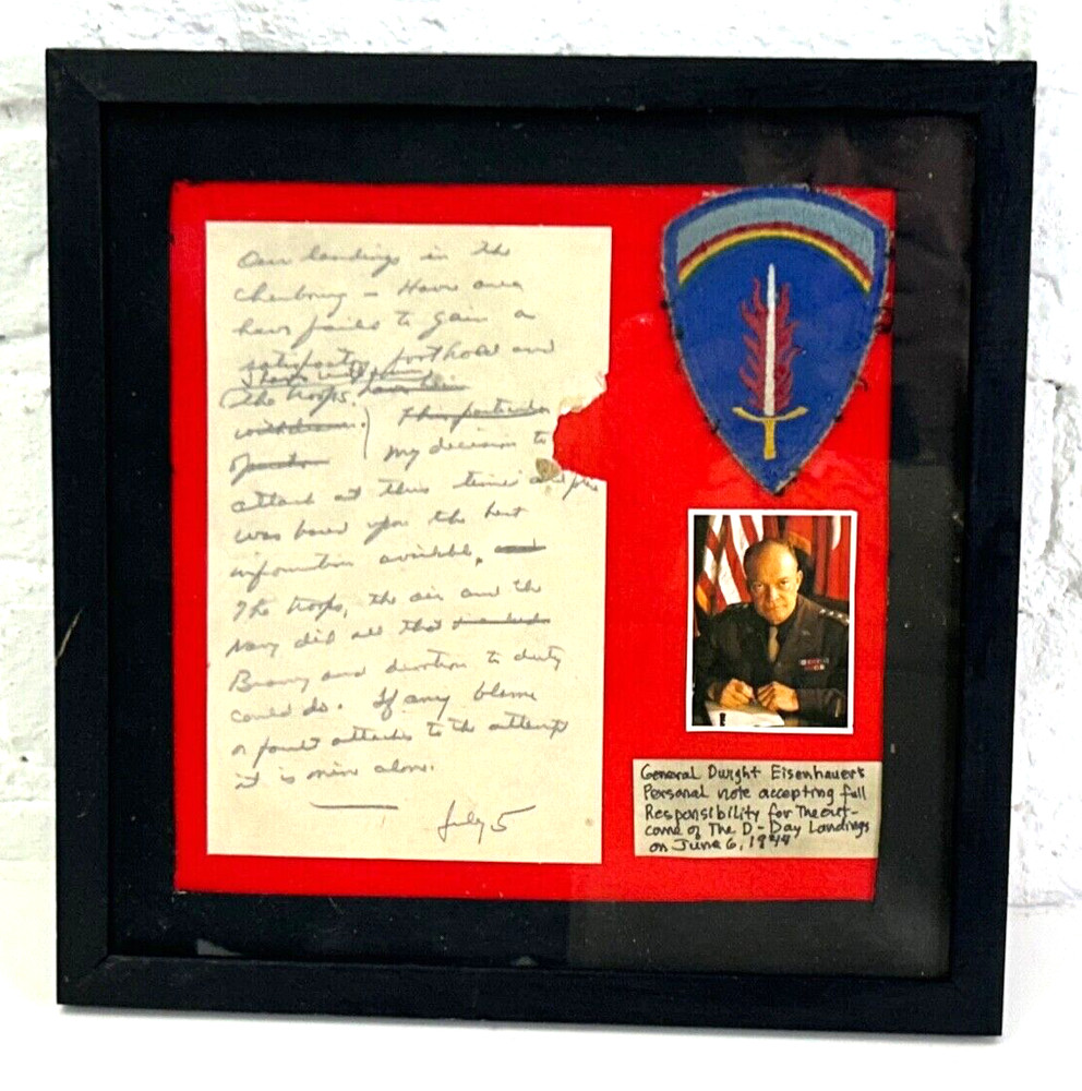 US Army WWII Framed D-Day Commemorative Display