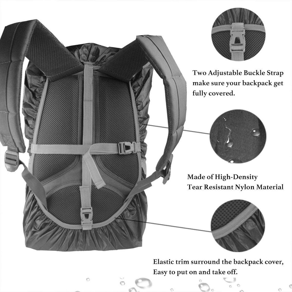 Compact Waterproof Backpack Cover with Reflective Strip - Ultralight & Durable