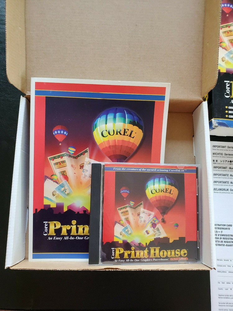 Vtg Corel Print House Macintosh MacOS 7.5 Graphics Program CDFormat NOS 1996