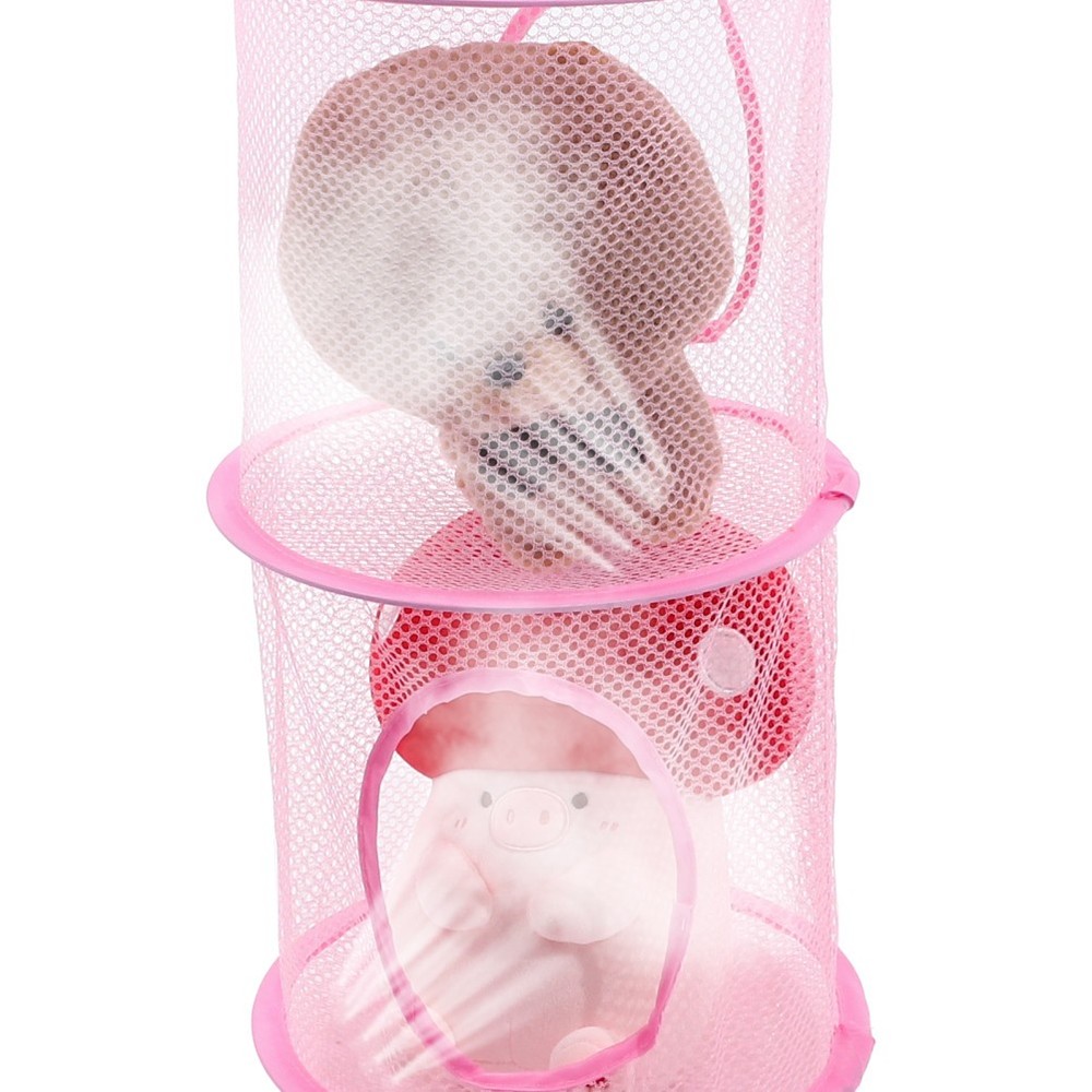 2 Pcs Multi Layer Foldable Hanging Drying Net Mesh Organizer For Stuffed Toys