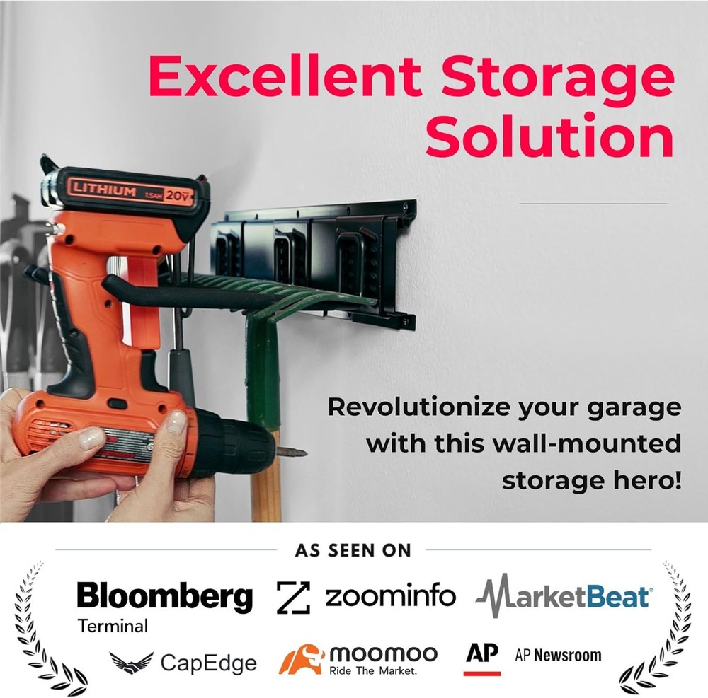 Garage Tool Organizer Wall Mount - 48 inches - Sturdy Storage Rack with Adjus...