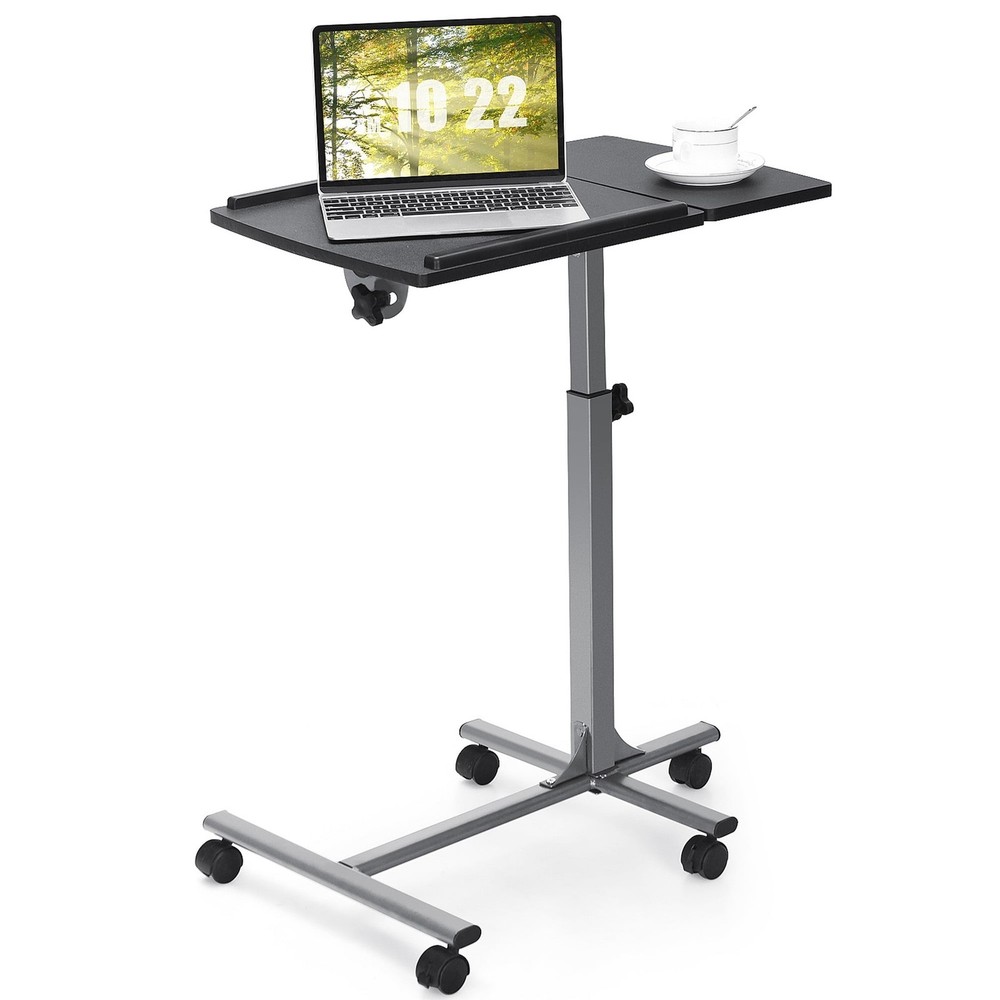 Mobile Laptop Stand on Wheels Height Adjustable Overbed Sofa Side Table