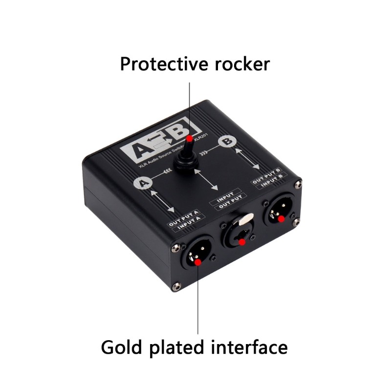 2 Input XLR Sound Selectors Switching Passive Signal Routers With Balanced