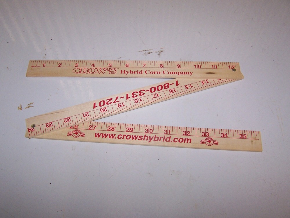 CROW'S HYBRID CORN COMPANY Wood Folding Yard Stick - Seed Corn