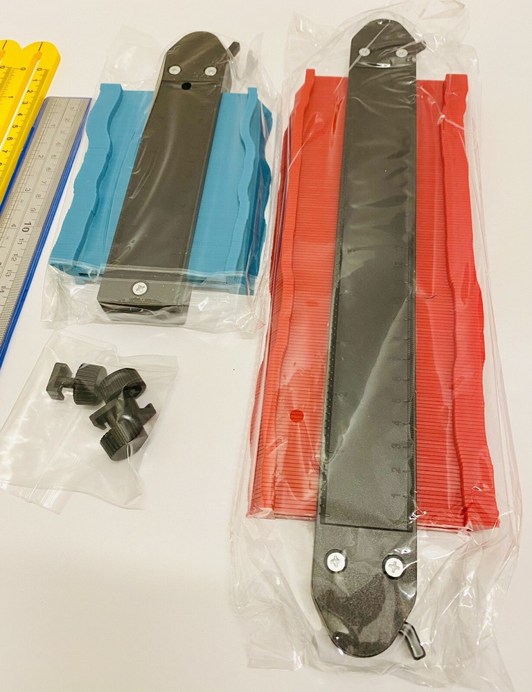 Contour Gauges 10” & 5” Profile Duplication Tools w/ Lock + Ruler & Angle Tool