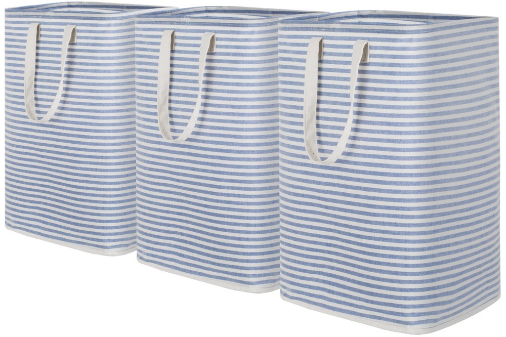 3 Pack Large Laundry Hamper, Freestanding Waterproof Clothes Hamper with Handles
