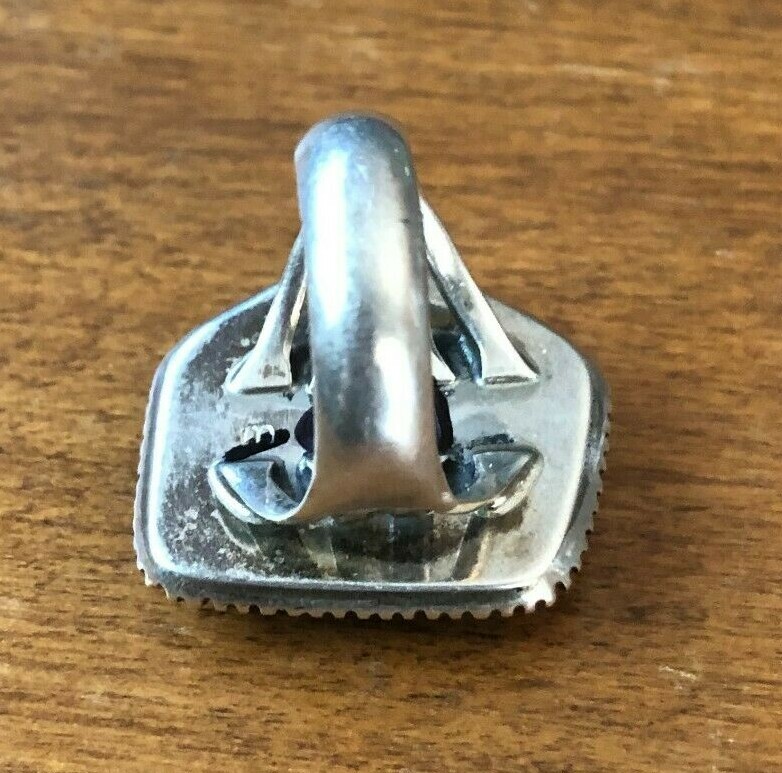Sterling Silver TURQUOISE RING size 8.5 BEAUTIFUL BLUE Pentagon Shaped