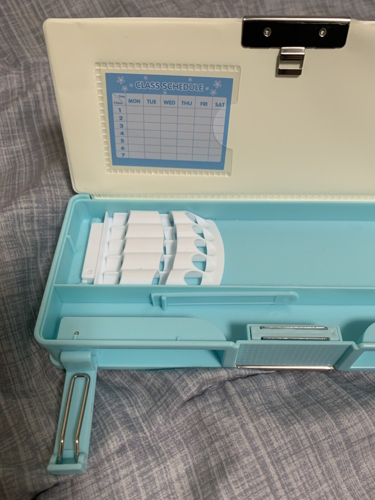 Daiso - Multi-Purpose School Pencil Case BLUE