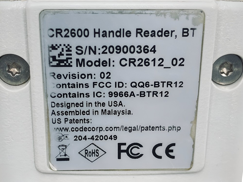 Code CR2612 Bluetooth Portable Barcode Scanner w/Cradle CRA-A104 & USB Cord