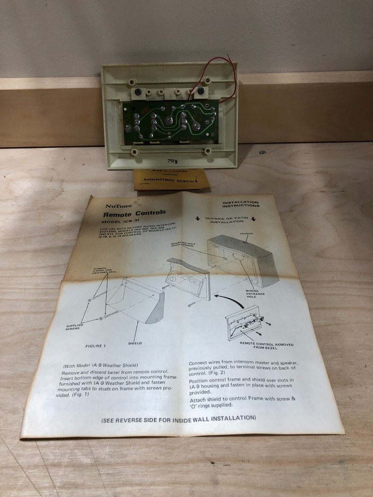 Nutone Intercom Remote Control ICB 31 for use with IM-300 series