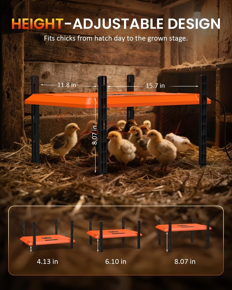 Smart Chick Brooder Heating Plate, 12"x16" Brooder Heat Plate for 20 Chicks, ...