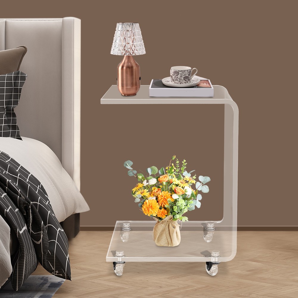 C-Shaped Side Table, Acrylic End Table, Couch Side Table