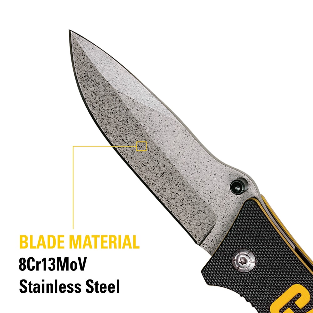 Cat 7-5/8 Inch Drop Point Folding Knife - 980002