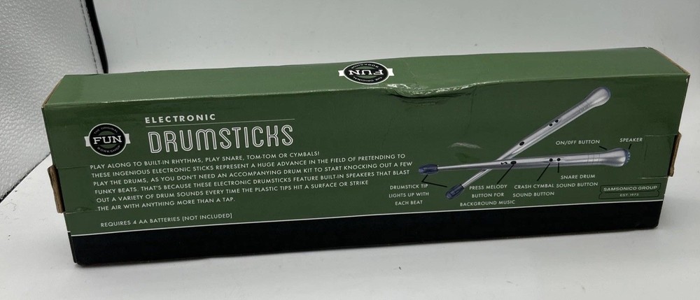 Original Fun Workshop Battery Operated Drumsticks. Tested-Work, Previously Owned