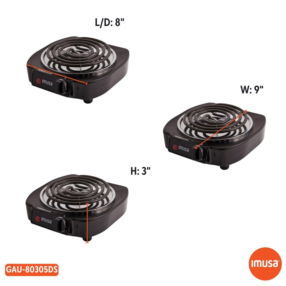 IMUSA Single Electric Burner, Black Single,